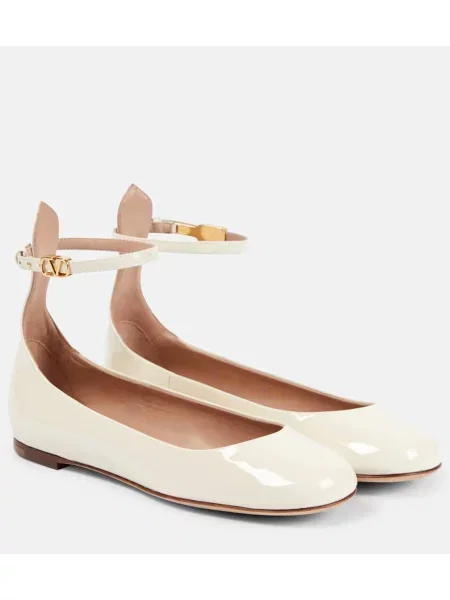 Balerini Valentino Garavani din piele de lac alb