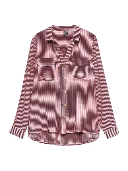 VERO MODA Bluză VMBUMPY roșu vin alb