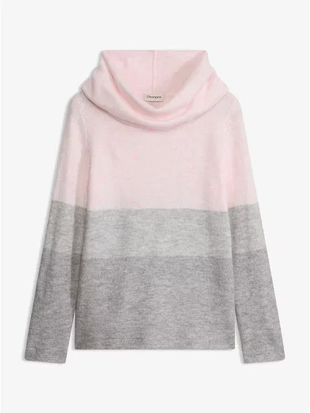 Sweter z golfem różowy