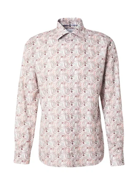 ETON Cămașă maro / gri deschis / portocaliu deschis alb