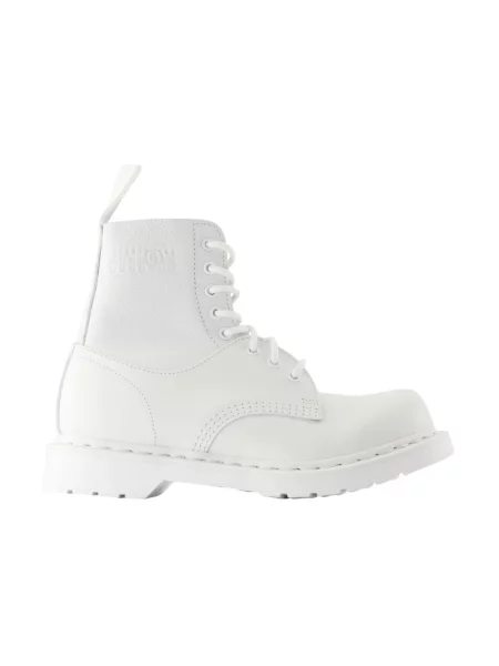 Botki Dr. Martens skórzane białe