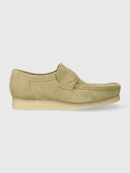 Замшеві мокасини Clarks Originals Wallabee Loafer бежевий