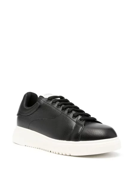 Kožené tenisky Emporio Armani černé