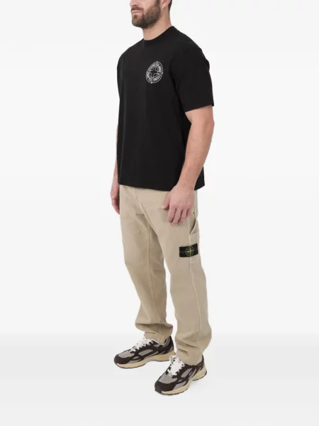 Тениска Stone Island с принт черно