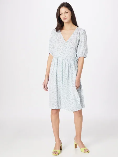 Monki Rochie Yoana albastru deschis / verde alb