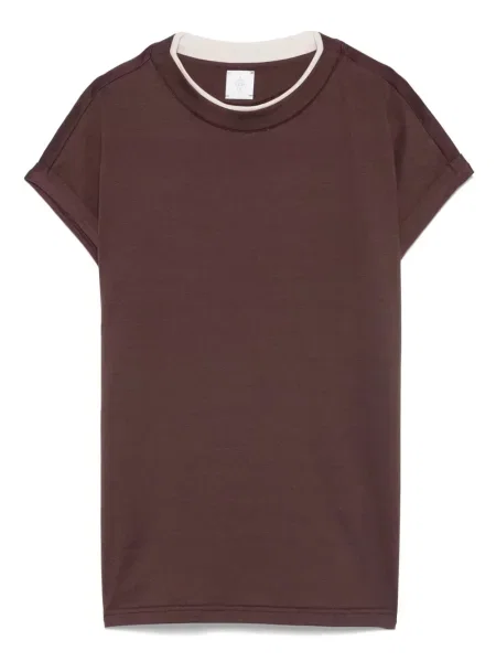 Koszulka Eleventy z okrągłym dekoltem fioletowa