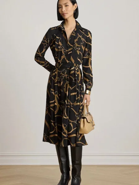 Lauren Ralph Lauren rochie evazată negru