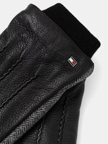 Tommy Hilfiger Mănuși de piele cu adaos de lână negru
