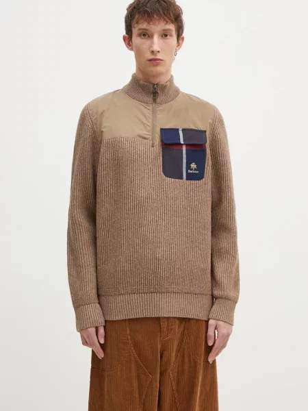 Baracuta pulover de lana Barbour x Baracut Miller Half Zip Knit