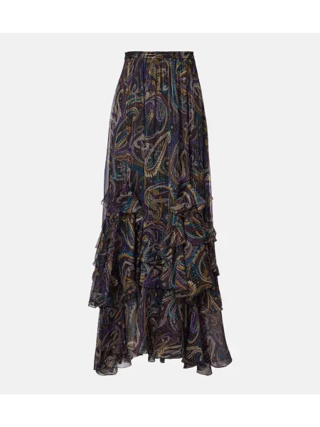 Fusta maxi Etro de mătase cu model paisley