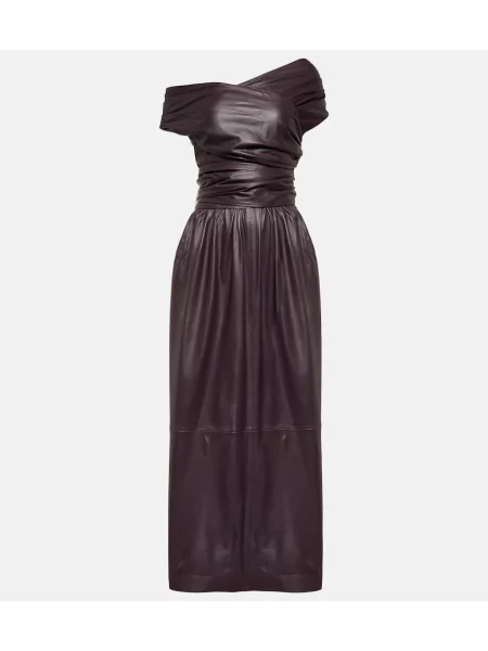 Rochie maxi Altuzarra din piele de costum violet
