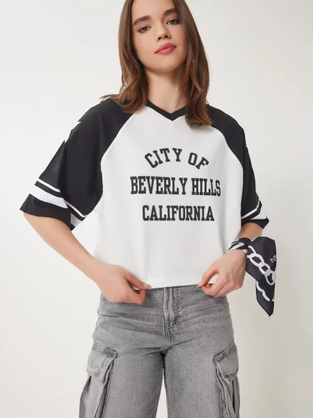 Happiness İstanbul Tricou negru alb