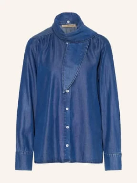 Smith & Soul Bluzka W Stylu Dżinsowym Z Odpinaną Kokardką blau granatowa