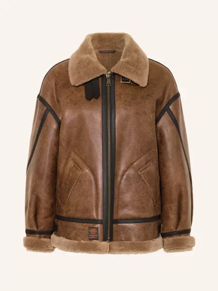 Bombers Original Kožená Bunda hnědá černá