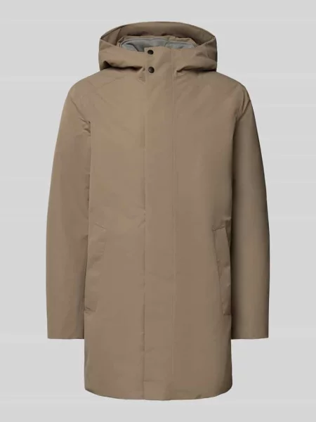 Parka o kroju regular fit z kapturem model ‘DORAY’ Geox beżowa
