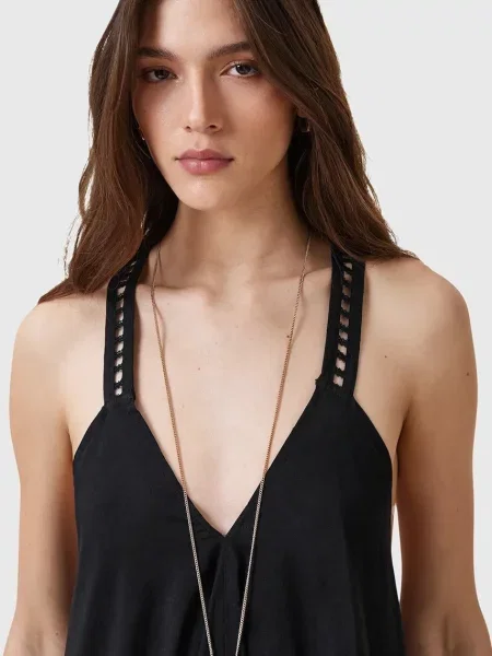 AllSaints rochie din LIL midi evazati negru