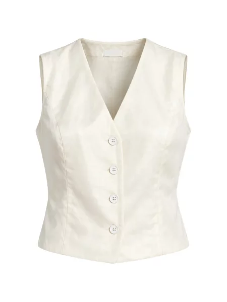 Vestă Guess cu decolteu în V din țesătură twill