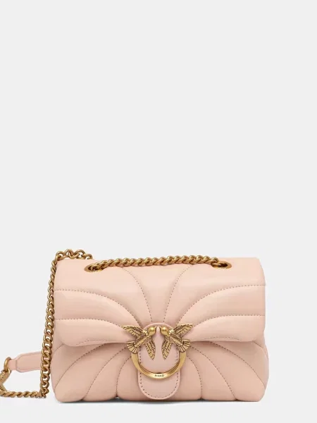 Pinko De piele geantă pe umăr Love Puff Mini bej