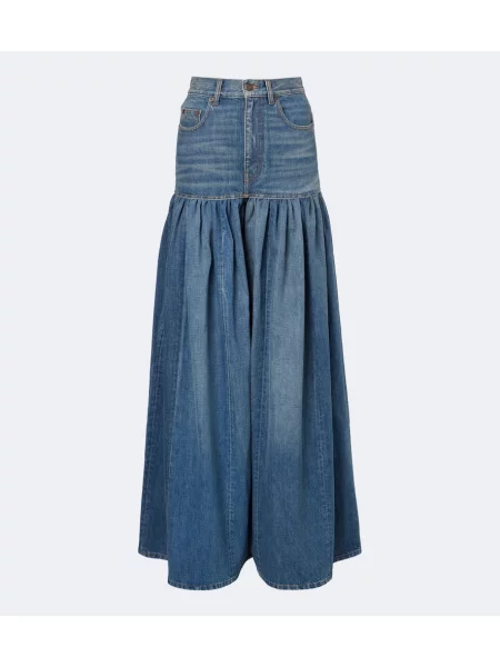 Fustă din denim Chloé albastru