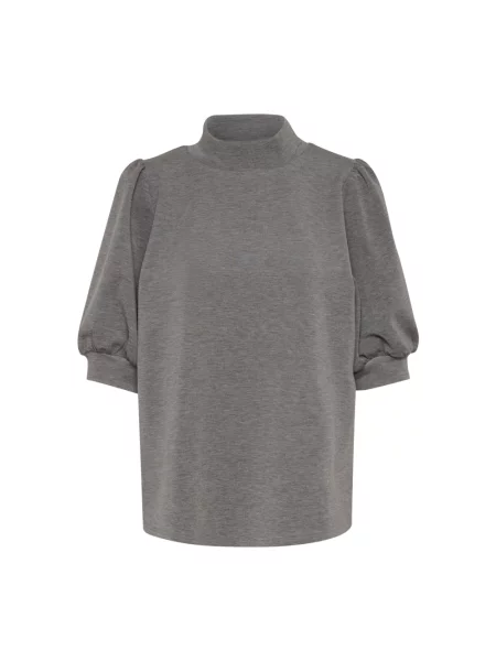 Lniany sweter z golfem My Essential Wardrobe szary