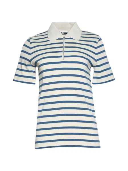 Gulerat tricou polo Jil Sander cu dungi