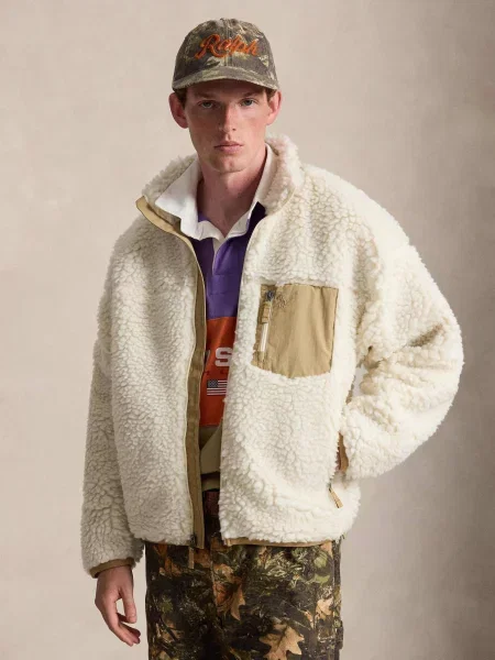 POLO RALPH LAUREN Din fleece geacă Shaggy Hi | shearling maro
