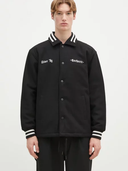 Carhartt WIP geacă din amestec de lână Wool Coach Jacket de tranzitie negru