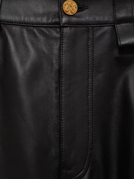 Pantaloni Willy Chavarria din piele negru