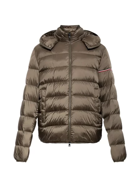 Geacă cu puf Moncler cu glugă verde