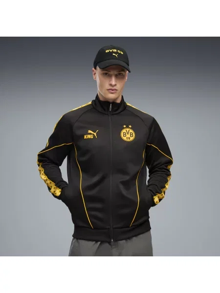 PUMA kurtka przedmeczowa Borussia Dortmund KING z zamkiem Odzież S czarny