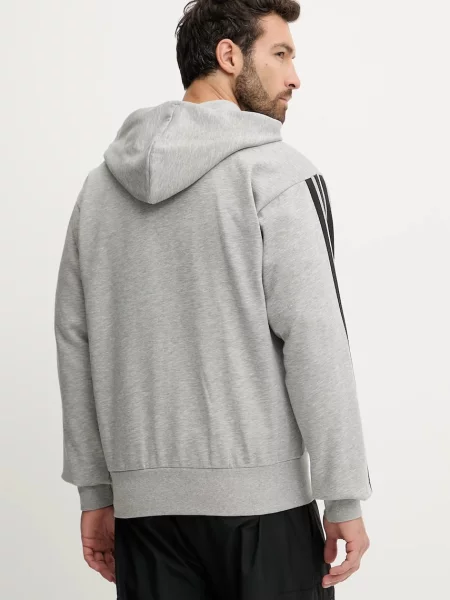 Geacă Adidas Sportswear din fleece cu dungi gri