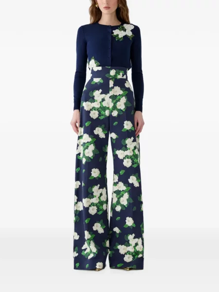 Pantaloni Carolina Herrera cu imagine albastru