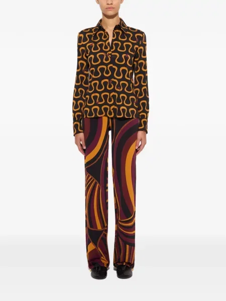 Pantaloni Pucci din satin cu imagine negru