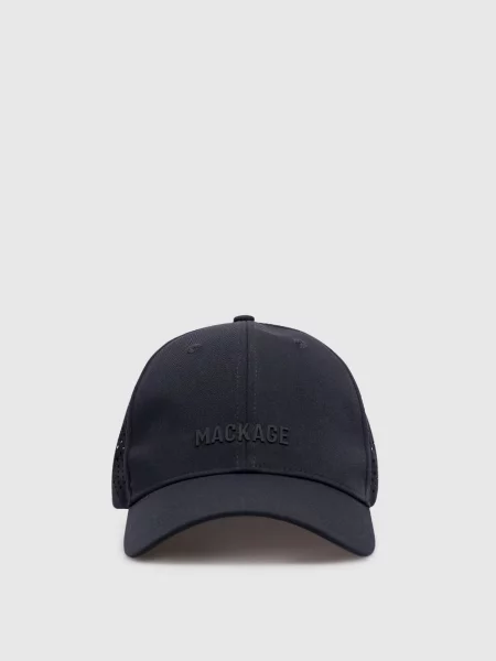 Кепка з фактурним логотипом Mackage синя