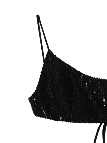 Sutien bralette The Andamane cu paiete cu legături negru
