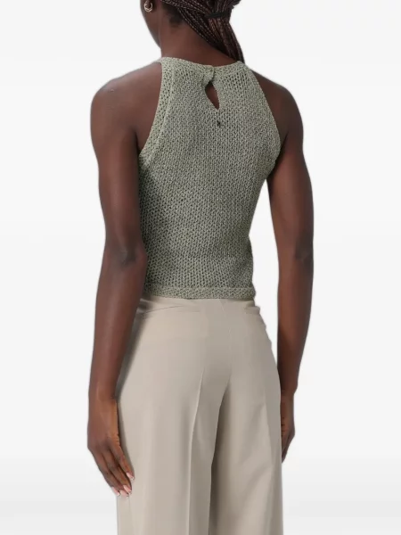 Плетен топ Emporio Armani зелено