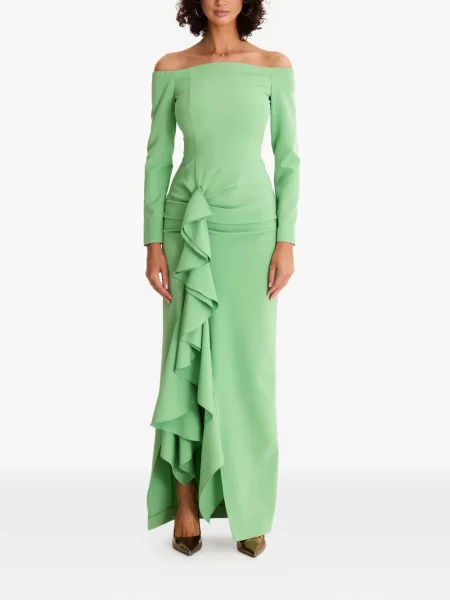 Rochie Moos Studio cu volane de costum verde