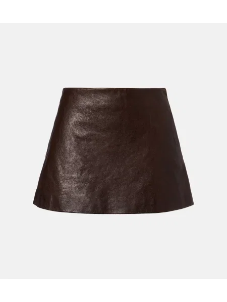 Fustă din piele Balenciaga maro