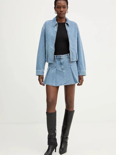 MICHAEL Michael Kors spódnica jeansowa mini rozkloszowana niebieski