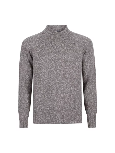 Sweter Drumohr z długim rękawem casual brązowy