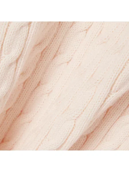 Lacoste Sweter Z Golfem W Prążki Warkoczowa różowy