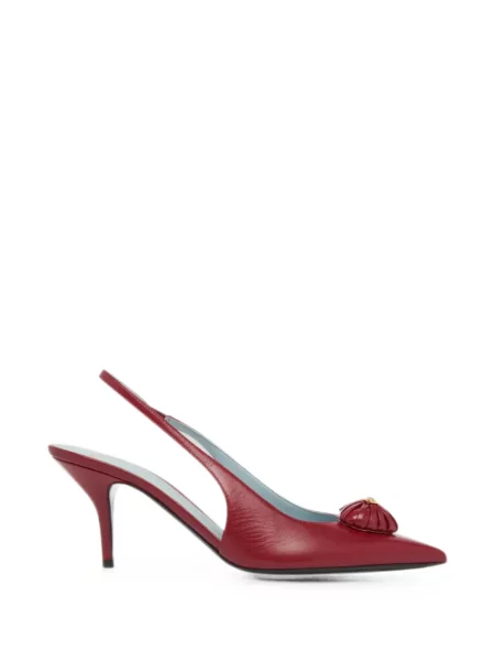 Pantofi cu toc Valentino Garavani slingback roșu