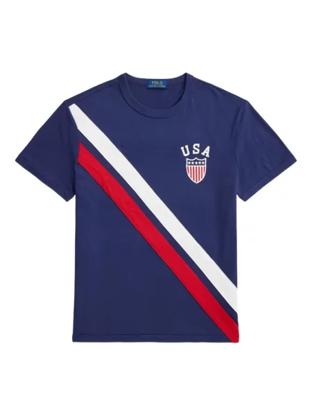 Ριγέ polo Polo Ralph Lauren με κουκούλα με αυτόγραφο λευκό
