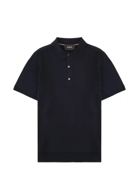 Tricou polo Boss de mătase albastru