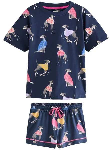 Next Pantaloni scurți albastru închis / gri / mov deschis alb