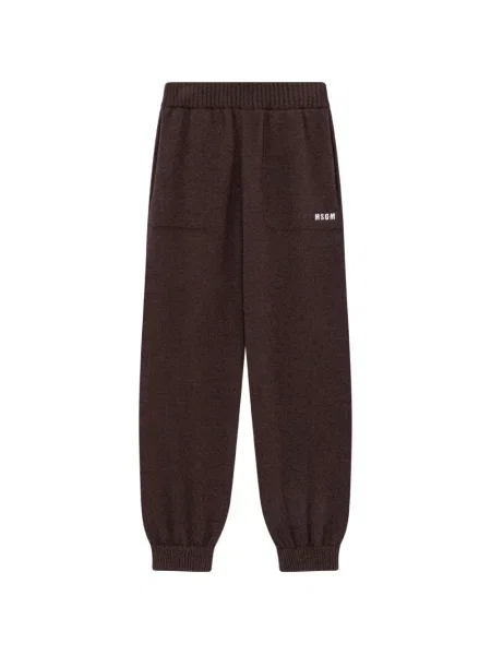 Pantaloni Msgm cu imagine alergare maro