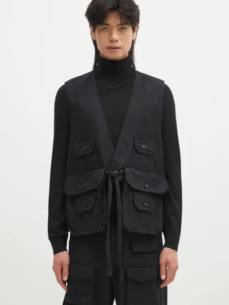 Engineered Garments vestă de blugi Fowl Vest barbati de tranzitie negru
