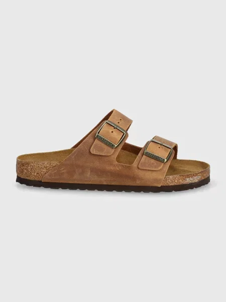 Шкіряні шльопанці Birkenstock Arizona коричневий