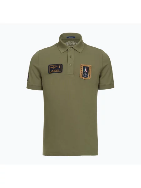 Tricou pentru bărbați Aeronautica Militare Polo lichen green verde