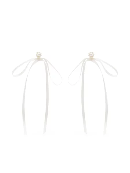 Cercei Simone Rocha cu funde alb